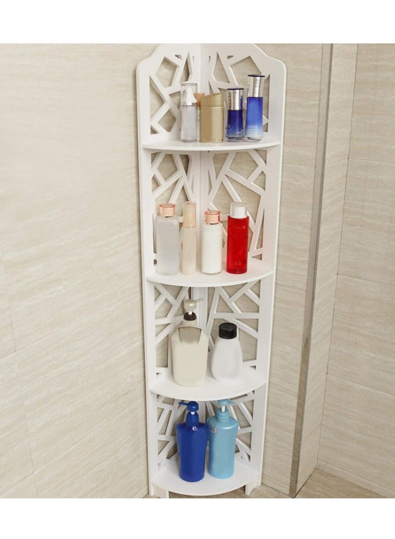 Corner Shelf Bathroom Corner Stand Storage Cabinet 4 Tier Bathroom Organizer Perfect For Bathroom Storage Small Shelf