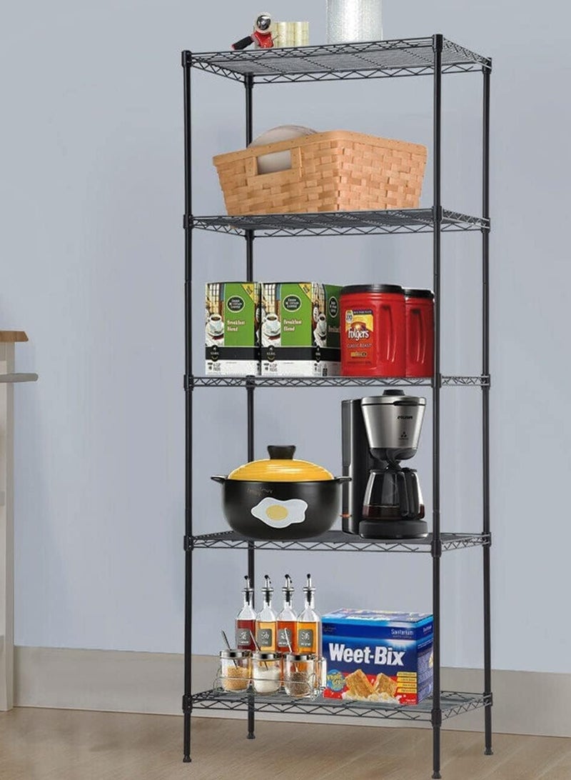 5-Layer Storage Rack, Without Wheels, Large Capacity, Used In A Variety Of Places, Black