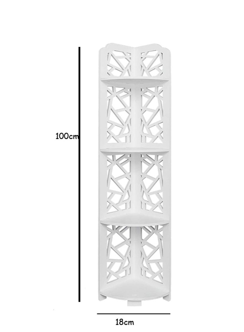 Corner Shelf Bathroom Corner Rack Shelves Stand Bathroom Organizer Waterproof Towel Holder Sink Organizer Multipurpose Shelving Corner Floor Cabinet White