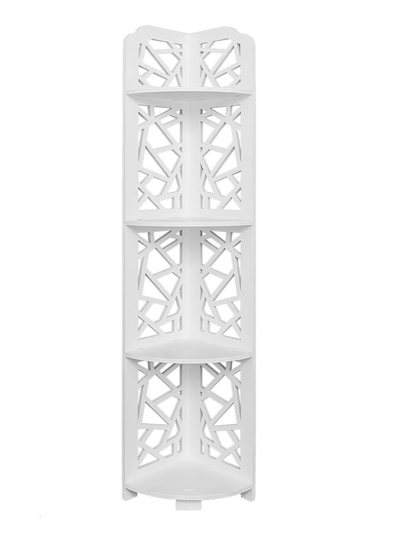 Corner Shelf Bathroom Corner Rack Shelves Stand Bathroom Organizer Waterproof Towel Holder Sink Organizer Multipurpose Shelving Corner Floor Cabinet White