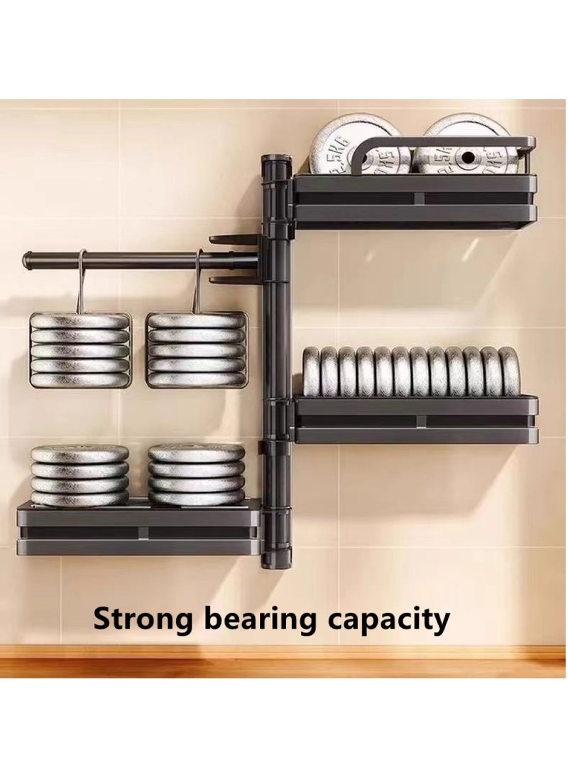 5-Tiers Kitchen Spice Rack Organizer Wall-mounted Storage Rack Carbon Steel Black 70x30x12cm