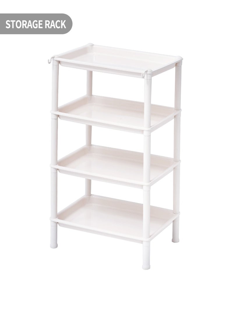4 Tier Storage Rack, Plastic Shelf, Floor Shelf, Kitchen, Bathroom Storage, Office Storage Shelf