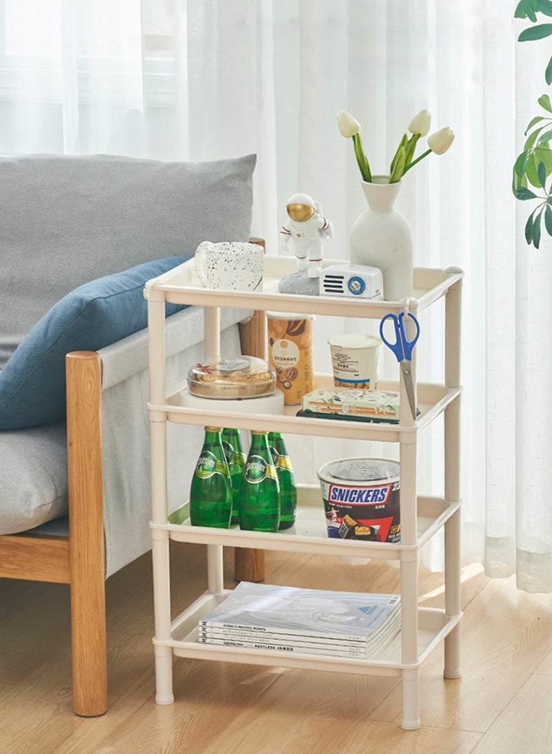 4 Tier Storage Rack, Plastic Shelf, Floor Shelf, Kitchen, Bathroom Storage, Office Storage Shelf
