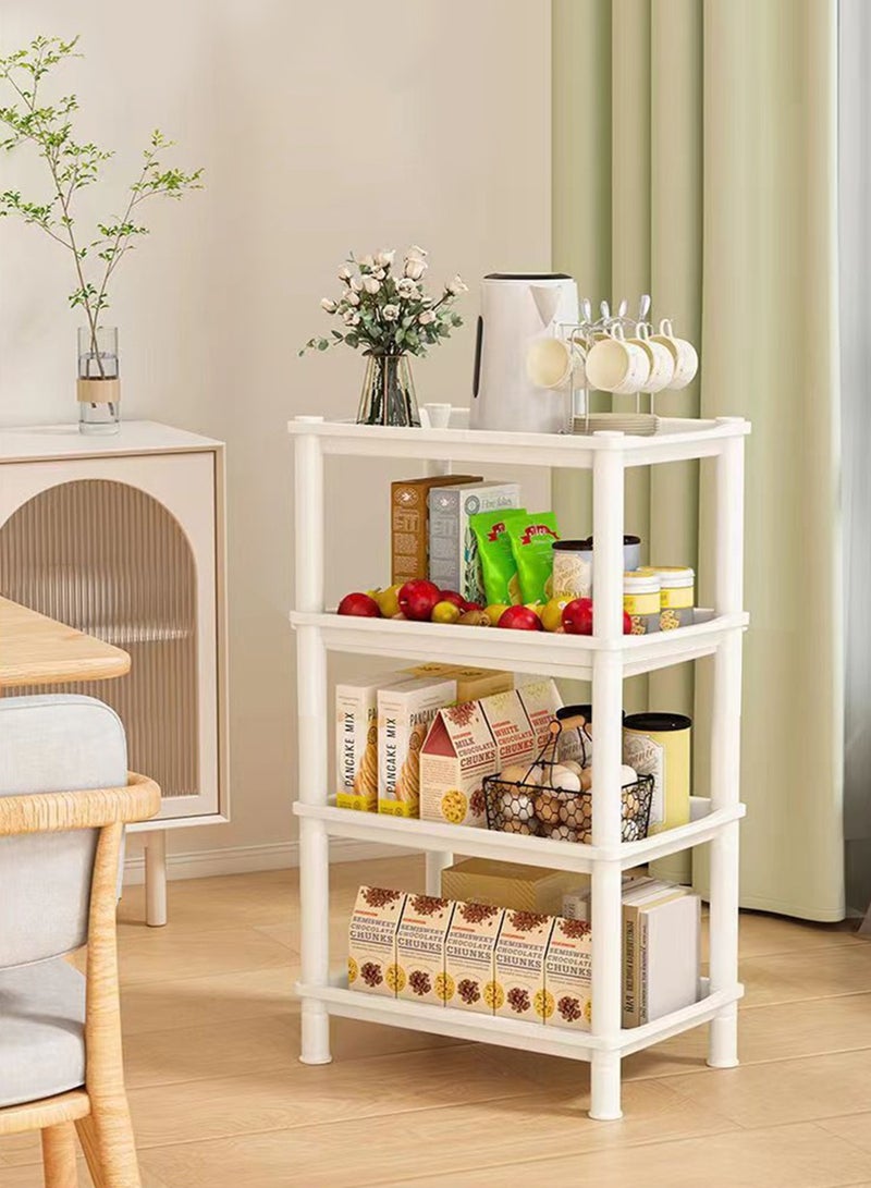 4 Tier Storage Rack, Plastic Shelf, Floor Shelf, Kitchen, Bathroom Storage, Office Storage Shelf