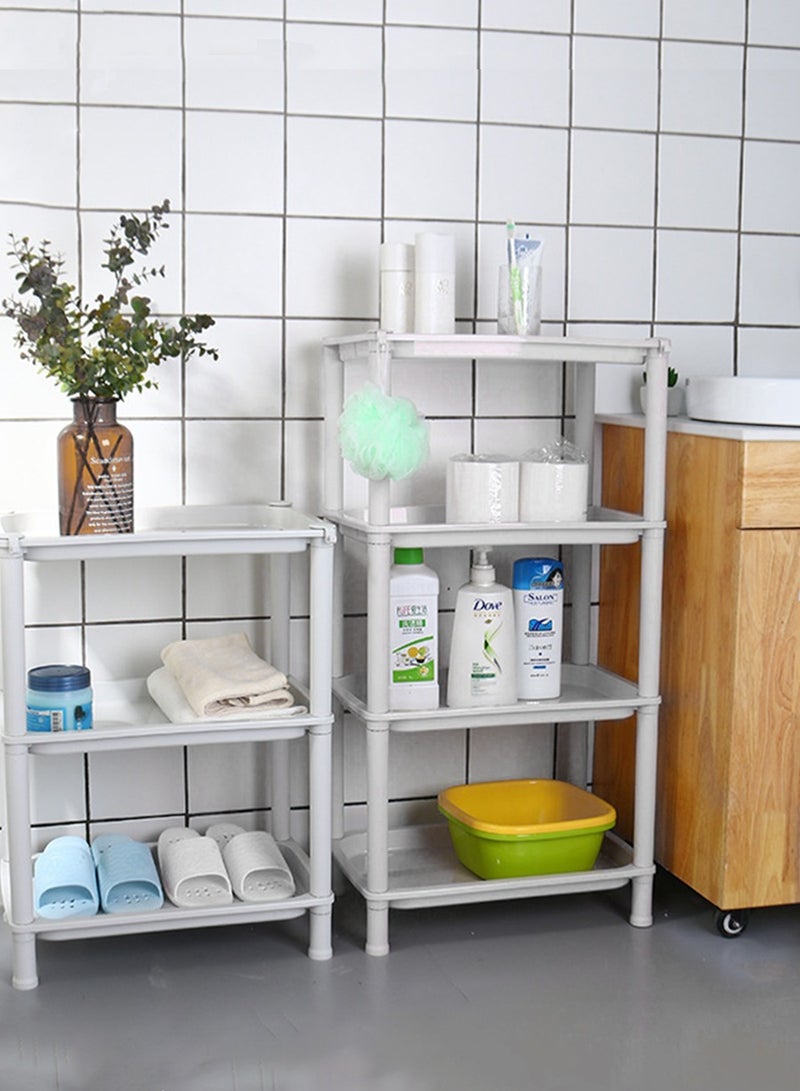 4 Tier Storage Rack, Plastic Shelf, Floor Shelf, Kitchen, Bathroom Storage, Office Storage Shelf