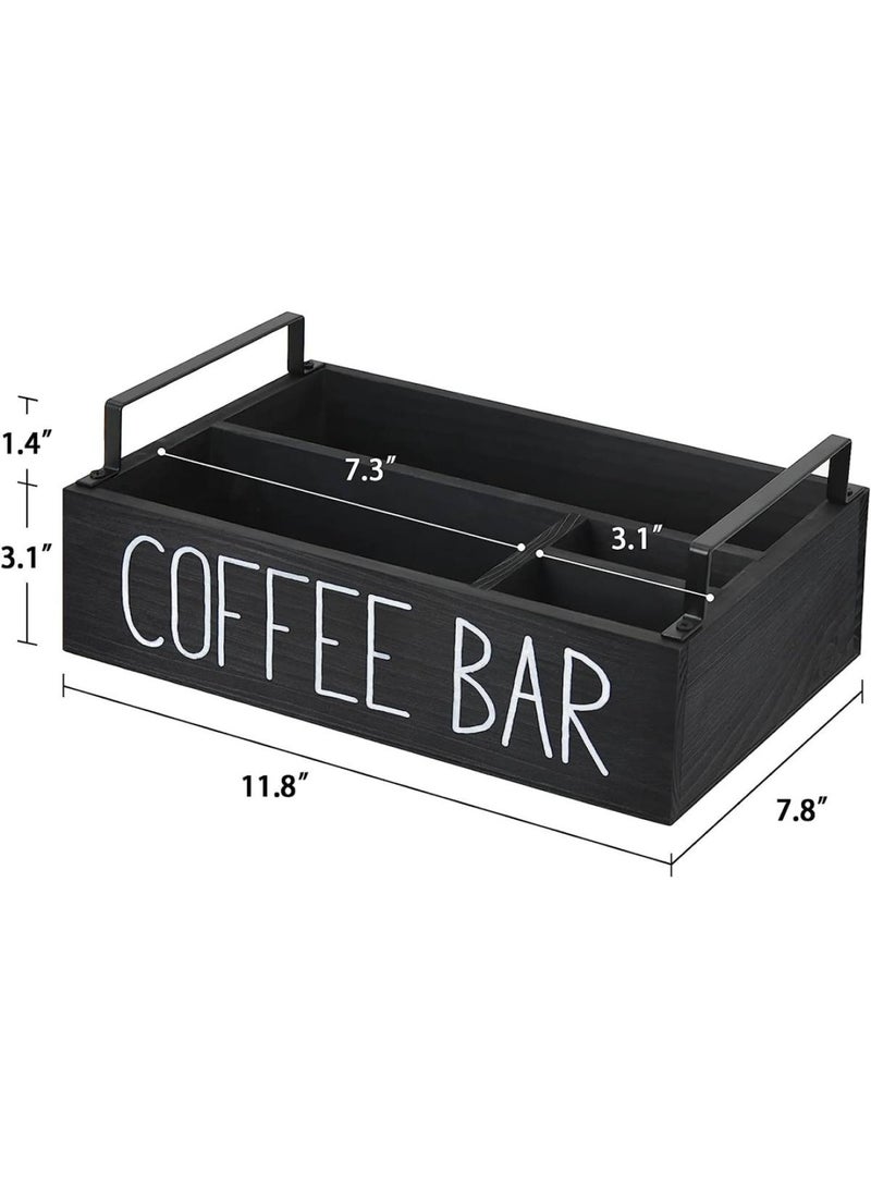 Coffee Station Organizer Wooden Coffee Bar Accessories Coffee Pod Holder Storage Basket Countertop Coffee Organizer Station For K Cup Holder