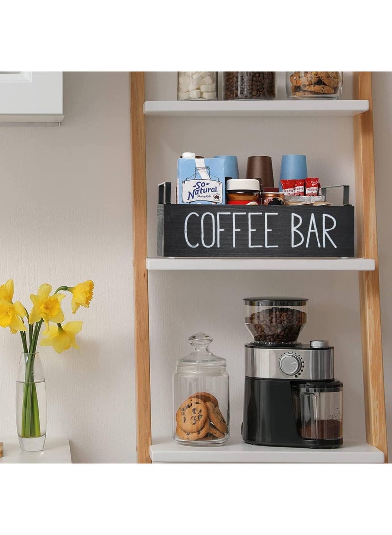 Coffee Station Organizer Wooden Coffee Bar Accessories Coffee Pod Holder Storage Basket Countertop Coffee Organizer Station For K Cup Holder