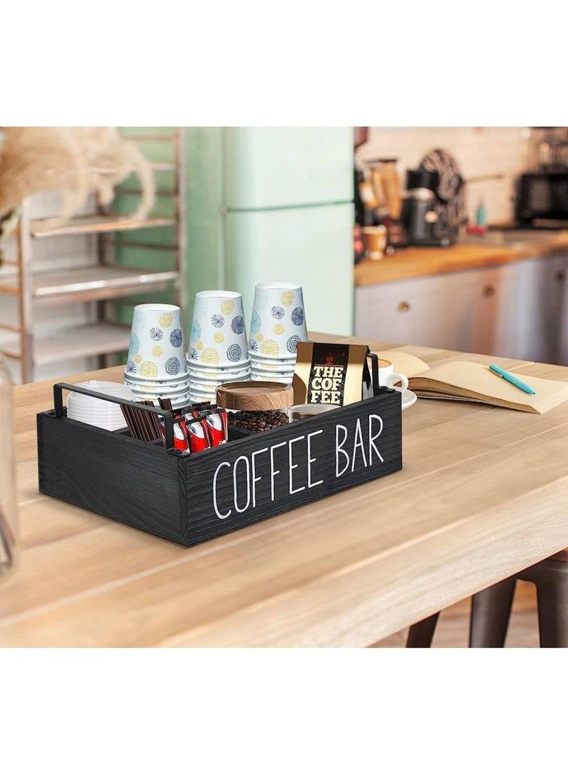 Coffee Station Organizer Wooden Coffee Bar Accessories Coffee Pod Holder Storage Basket Countertop Coffee Organizer Station For K Cup Holder