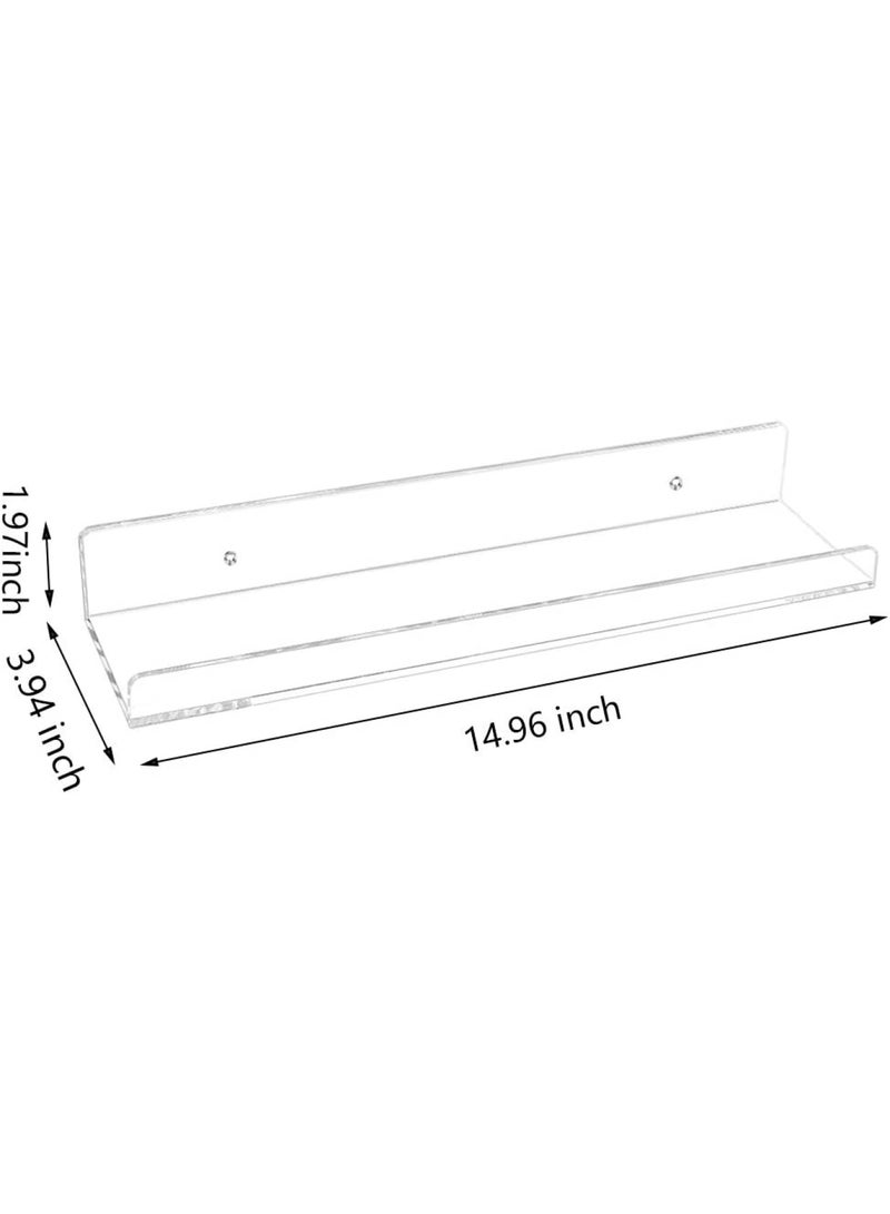 Clear Acrylic Shelf 15 Invisible Floating Wall Ledge Bookshelf Kids Book Display Shelves Wall Mounted 15 Inch 6Pack