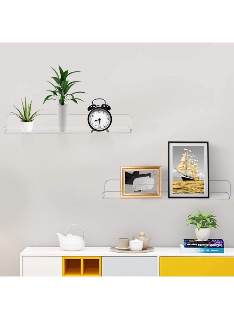 Clear Acrylic Shelf 15 Invisible Floating Wall Ledge Bookshelf Kids Book Display Shelves Wall Mounted 15 Inch 6Pack