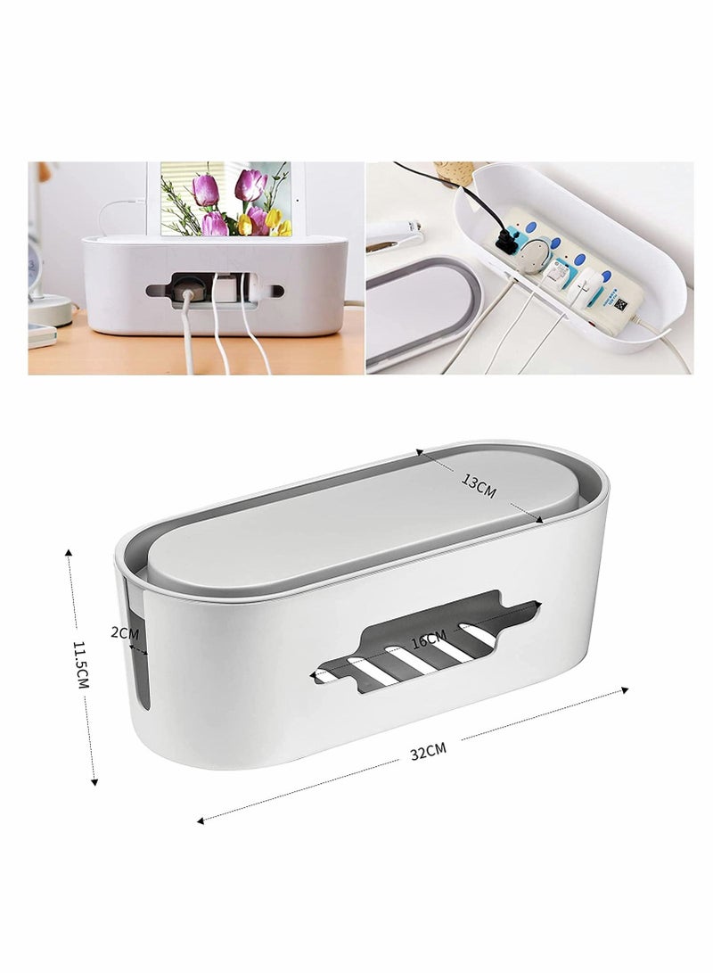 Cable Management Box, Wire Organizer Floor Cable Organizer Box, Cord Organizer to Hide Conceal Power Strips and Electrical Cords from TV Computers Desk, Hide Wires to Keep Tidy for Home Office