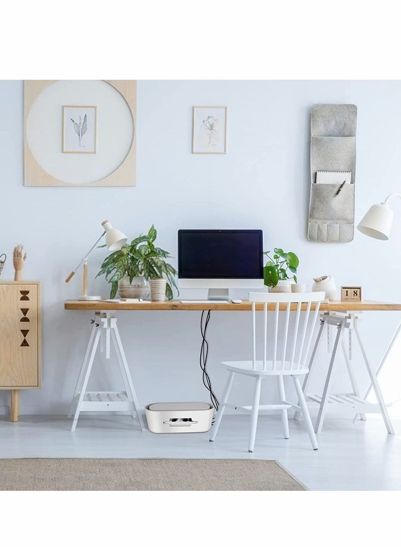 Cable Management Box, Wire Organizer Floor Cable Organizer Box, Cord Organizer to Hide Conceal Power Strips and Electrical Cords from TV Computers Desk, Hide Wires to Keep Tidy for Home Office