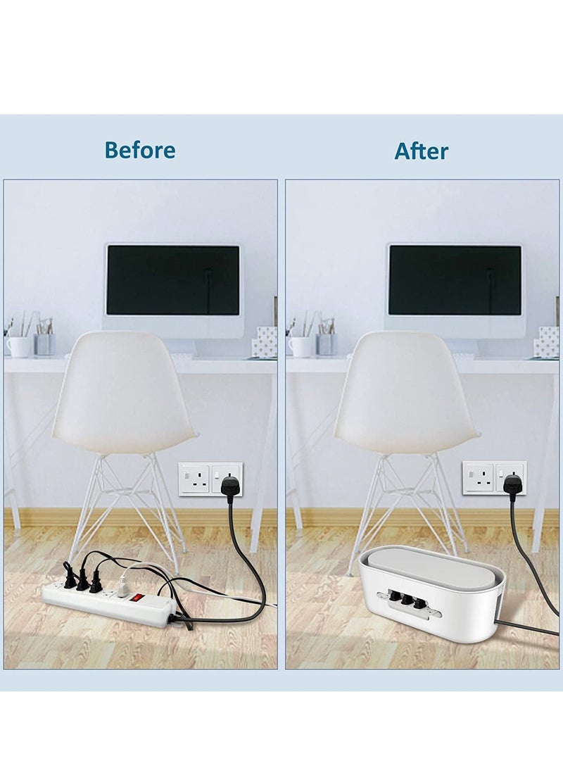 Cable Management Box, Wire Organizer Floor Cable Organizer Box, Cord Organizer to Hide Conceal Power Strips and Electrical Cords from TV Computers Desk, Hide Wires to Keep Tidy for Home Office