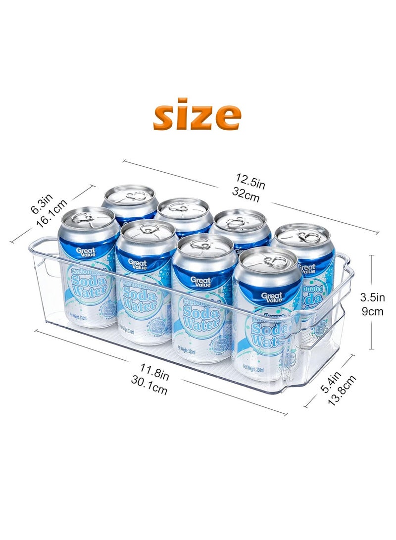 Refrigerator organization Bins 8 pieces made of clear plastic suitable for refrigerator, freezer, kitchen cabinet, pantry organization and general storage BPA free refrigerator organizer 30 cm