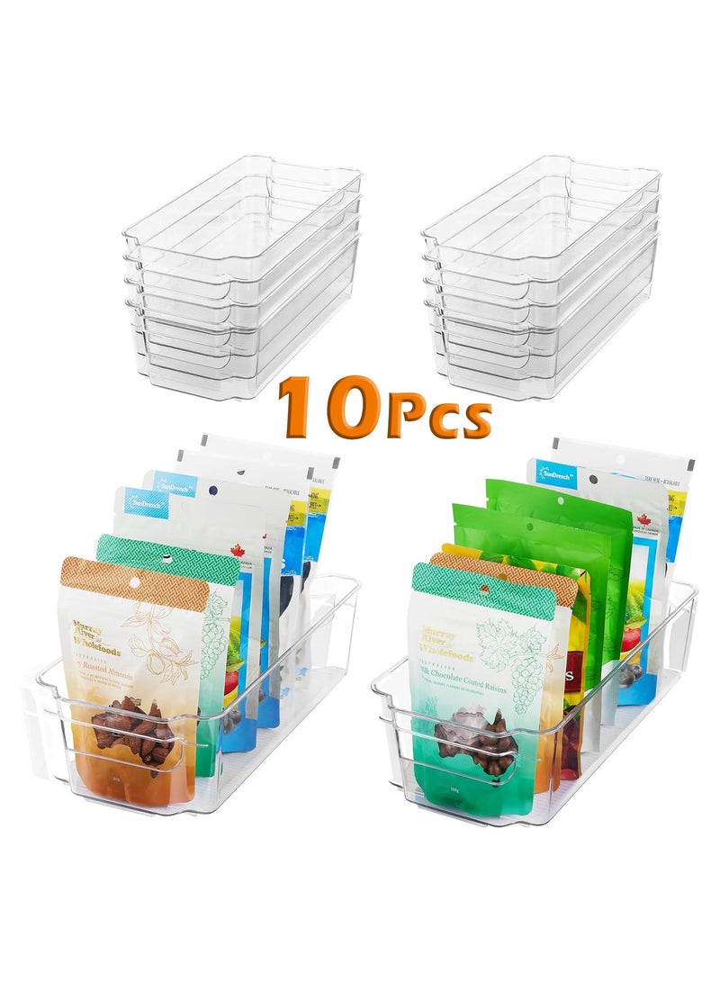 Refrigerator organization Bins 10 pieces made of clear plastic suitable for refrigerator, freezer, kitchen cabinet, pantry organization and general storage BPA free refrigerator organizer 30 cm