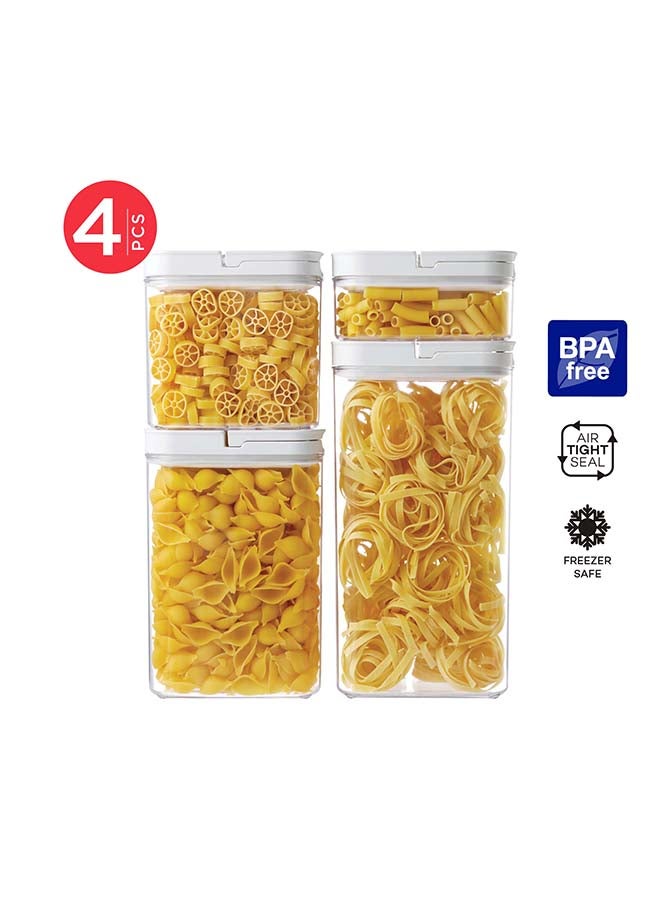 Lock2Go Rectangle Fliplock Canisters 4 Pcs. Set