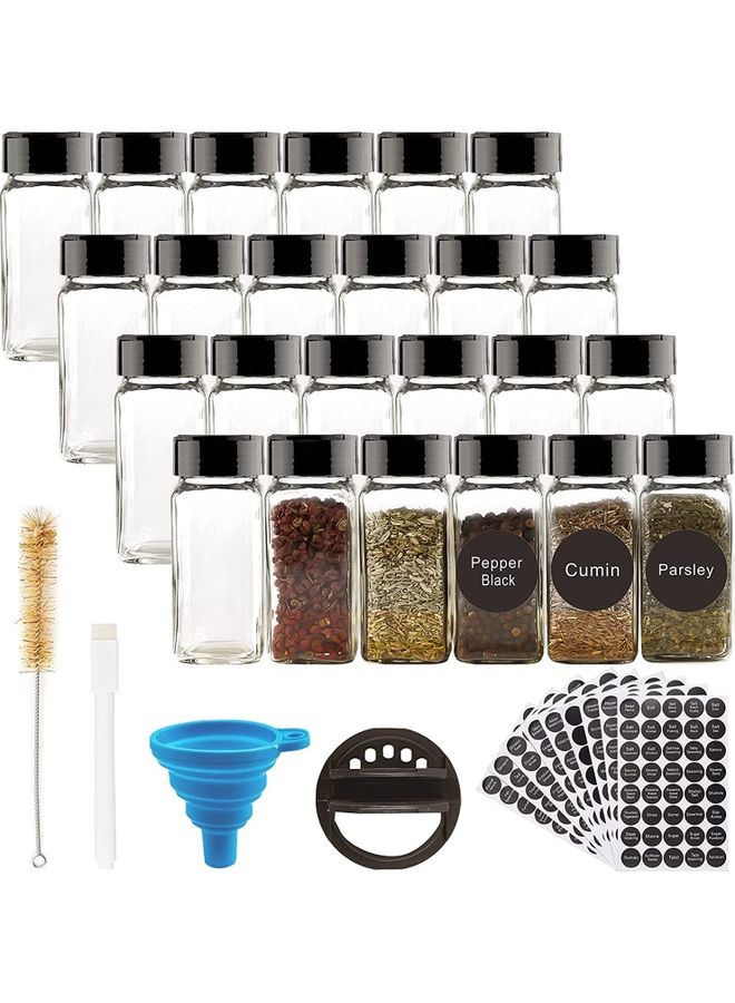 24-Piece Glass Spice Jar Set Multicolour 10.5x4.3cm