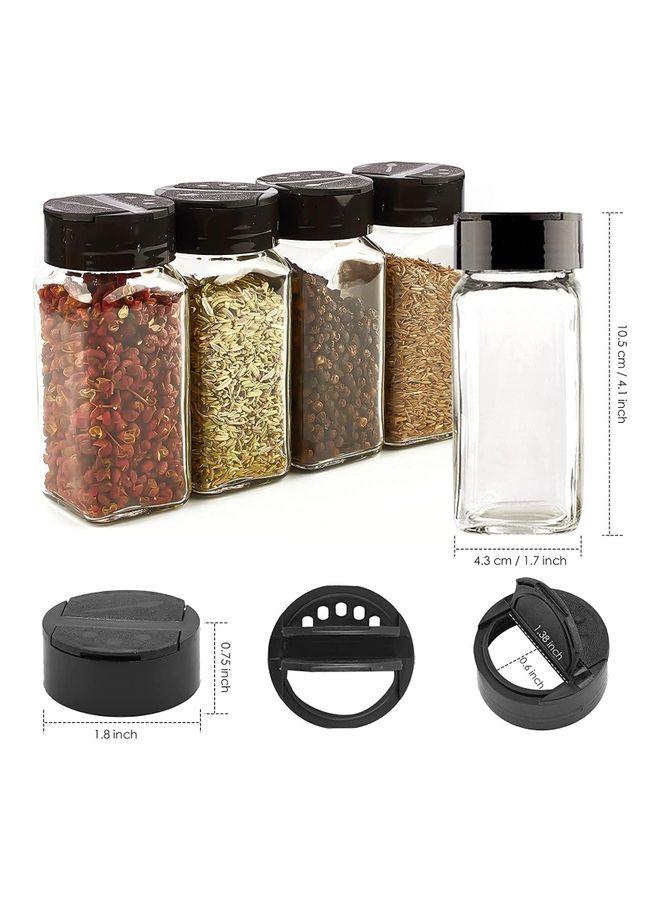 24-Piece Glass Spice Jar Set Multicolour 10.5x4.3cm