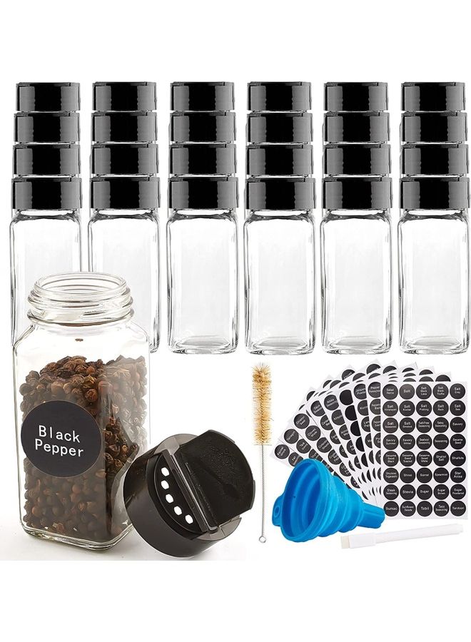 24-Piece Glass Spice Jar Set Multicolour 10.5x4.3cm