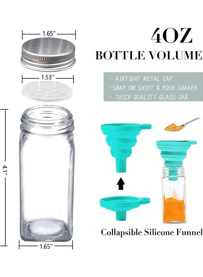 24-Piece Glass Spice Jar Set Multicolour