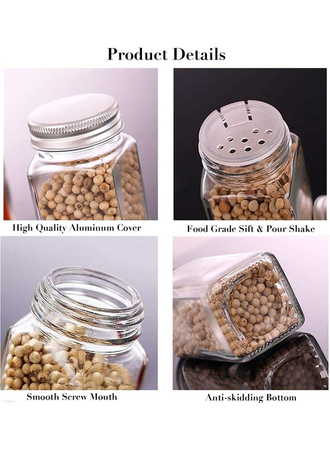 24-Piece Glass Spice Jar Set Multicolour