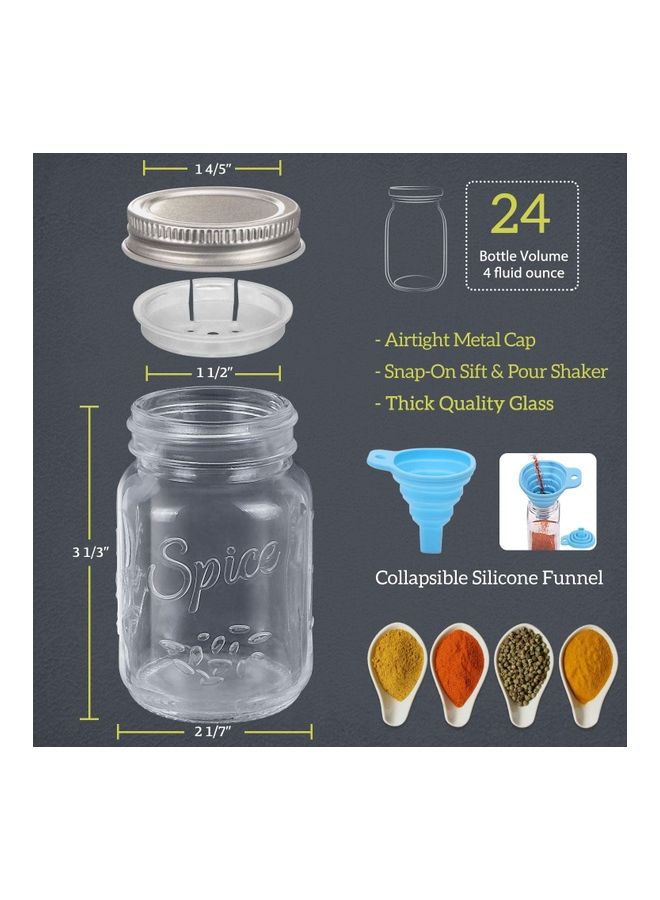 24-Piece Spice Jar And Accessory Set Multicolour 120ml