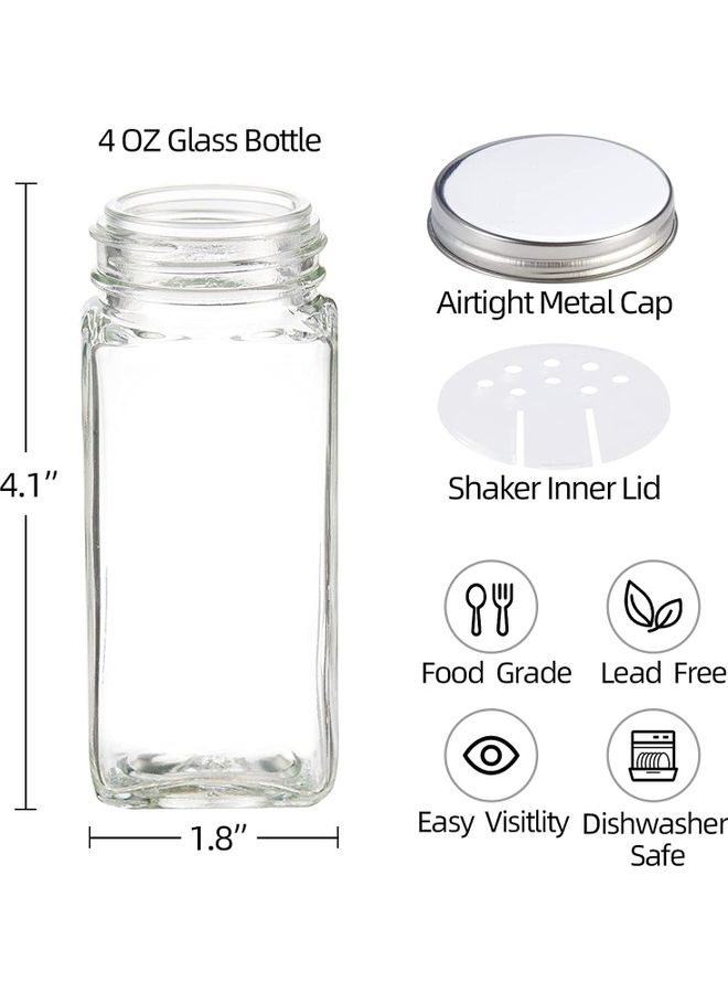 24-Piece Glass Spice Jar Set Multicolour