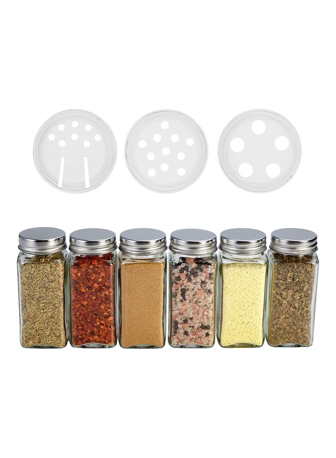 24-Piece Glass Spice Jar Set Multicolour