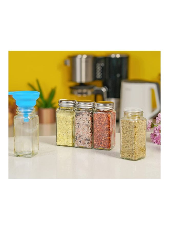 24-Piece Glass Spice Jar Set Multicolour