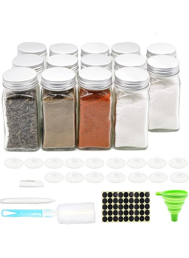 24-Piece Glass Spice Jar Set Multicolour
