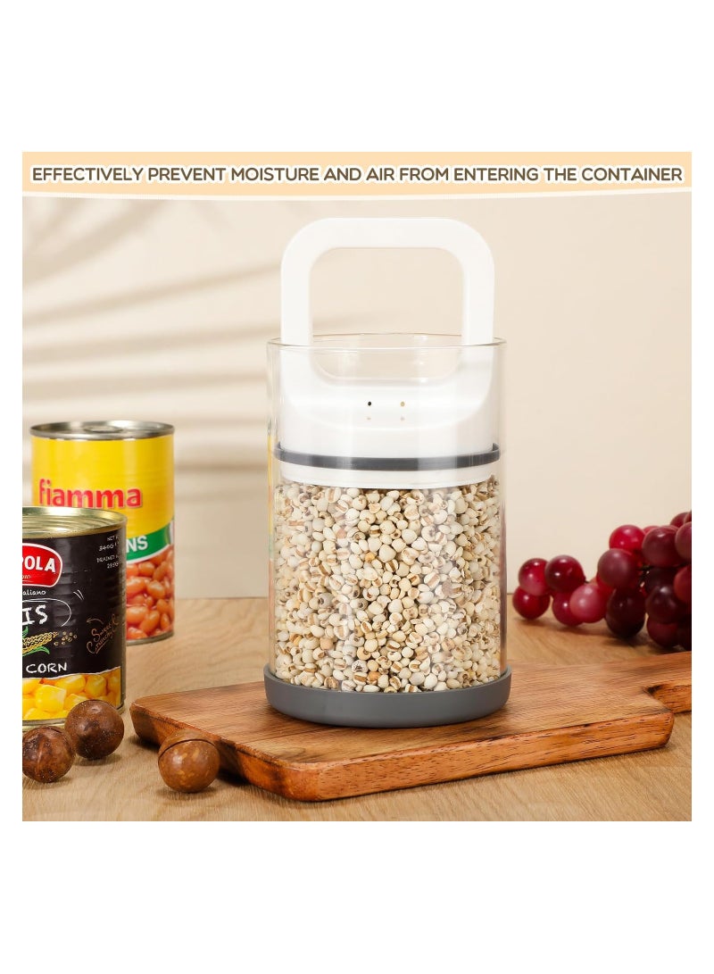 Glass Airtight Food Storage Containers, 3 Pcs 32 oz Storage Containers for Kitchen, Coffee Beans Cereals Cookie Noodles Nuts Airless Canister, with Airtight Lid Airless Canister(White)