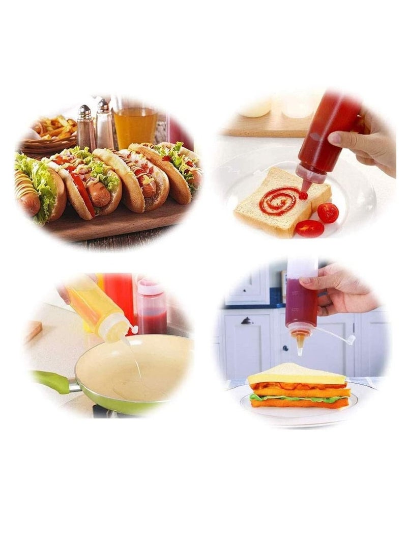 5pcs 8oz Squeeze Condiment Bottles with Cap Seasoning Dispensers 230ml