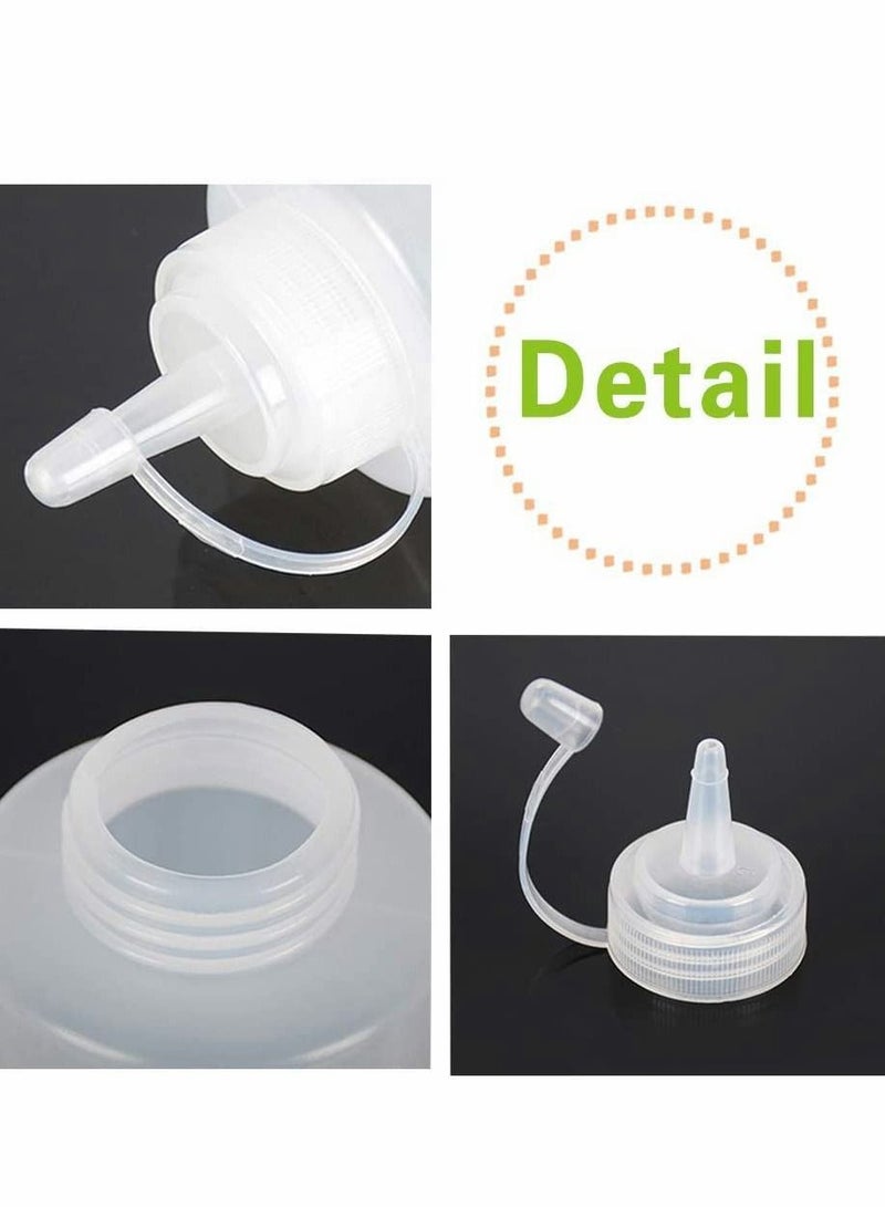 4Pcs Squeeze Squirt Condiment Bottles with Cap Lids and Discrete Measurements for Sauce Ketchup Bbq Dressing Paint Workshop Pancake Art Dispenser, Perfect Condiments, Oil, Liquids - 240ml