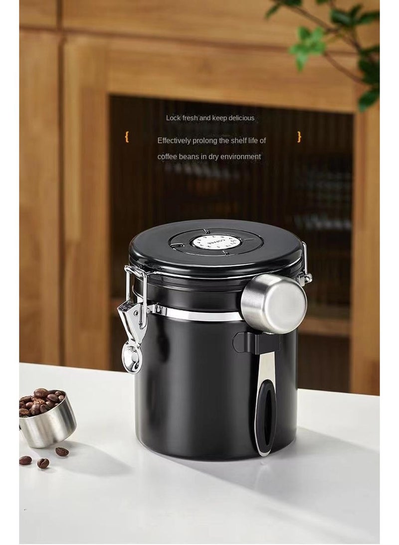 1800ML Sealed Exhaust Coffee Powder Bean Storage Storage Can