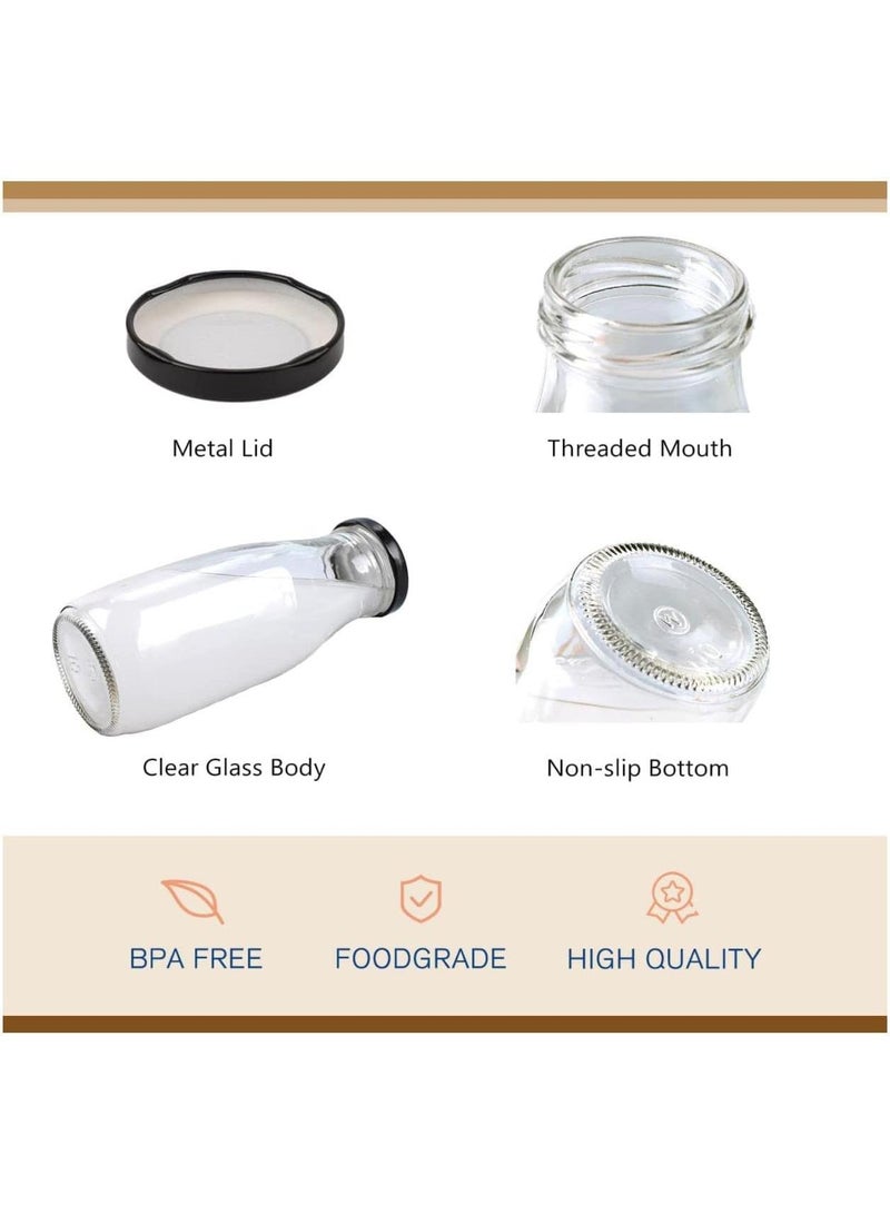 12-Piece Empty Juice Glass Bottle With Lid