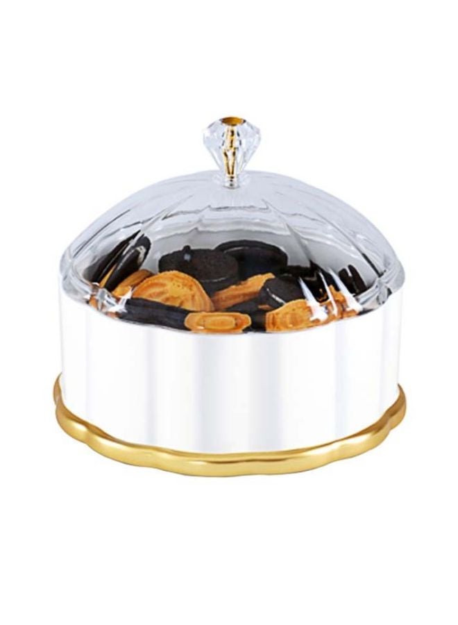 Candy Storage Box White/Gold/Clear 23cm