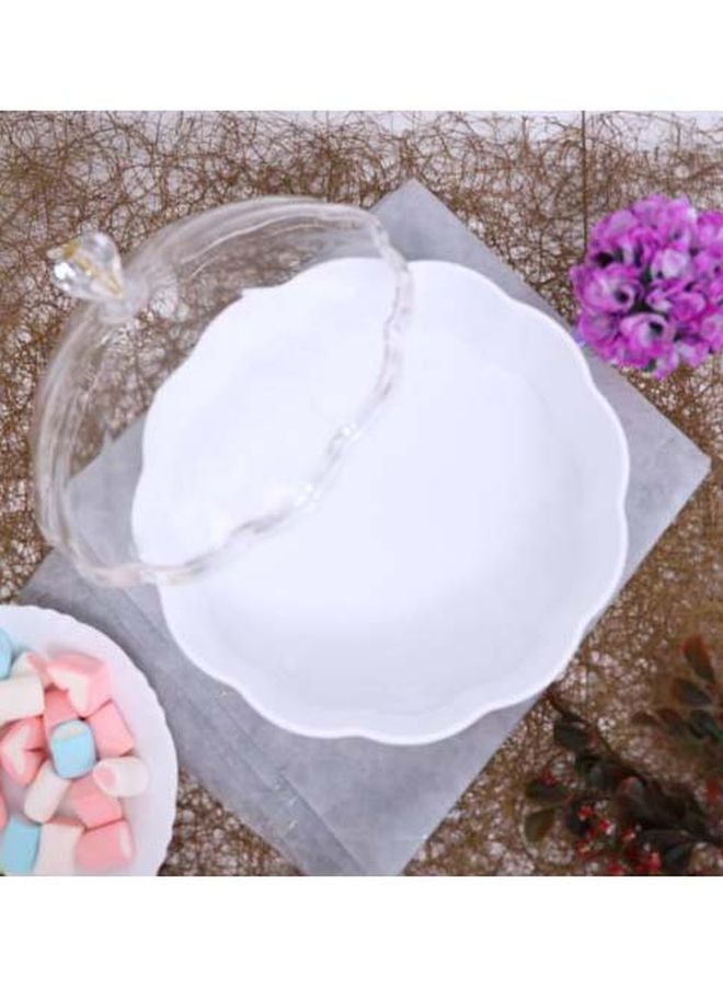 Candy Storage Box White/Gold/Clear 23cm