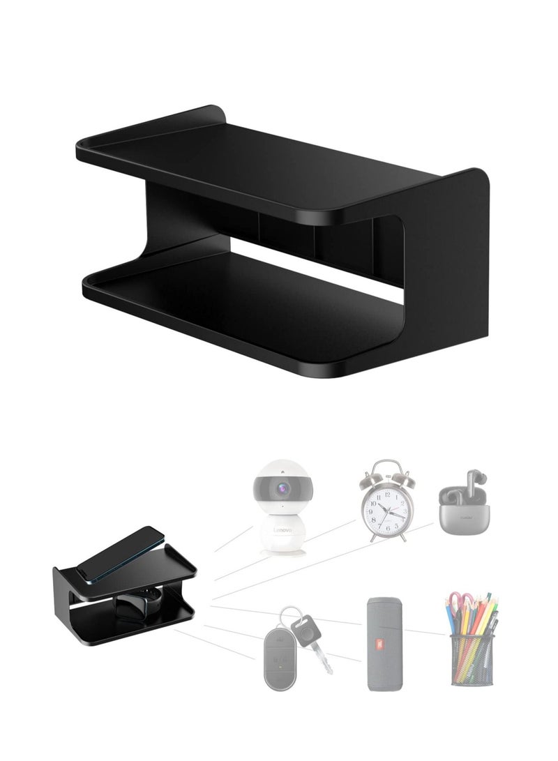 Bedside Shelf Accessories Organizer ,Maximize Your Space for Bedroom Bedside Wall Organizer Universal Bedside Shelf Wall Mount for Glasses/Remote/Earphone/Cell Phone(Black)