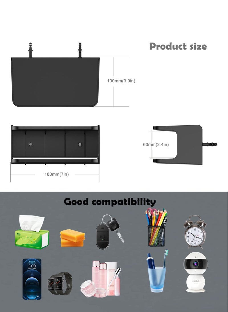 Bedside Shelf Accessories Organizer ,Maximize Your Space for Bedroom Bedside Wall Organizer Universal Bedside Shelf Wall Mount for Glasses/Remote/Earphone/Cell Phone(Black)