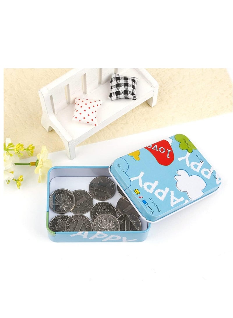 8 Piece Iron Storage Box, Small Metal Box Portable Empty Metal Box with Lid Vintage Rectangular Iron Box Tins Container Rectangular Hinged Containers Small Storage Kit Mini Portable Tin Box