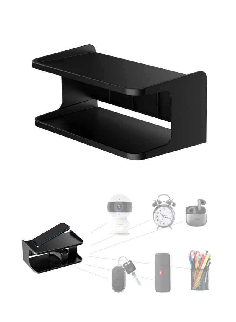 Bedside Shelf Accessories Organizer ,Maximize Your Space for Bedroom Bedside Wall Organizer Universal Bedside Shelf Wall Mount for Glasses/Remote/Earphone/Cell Phone(Black)