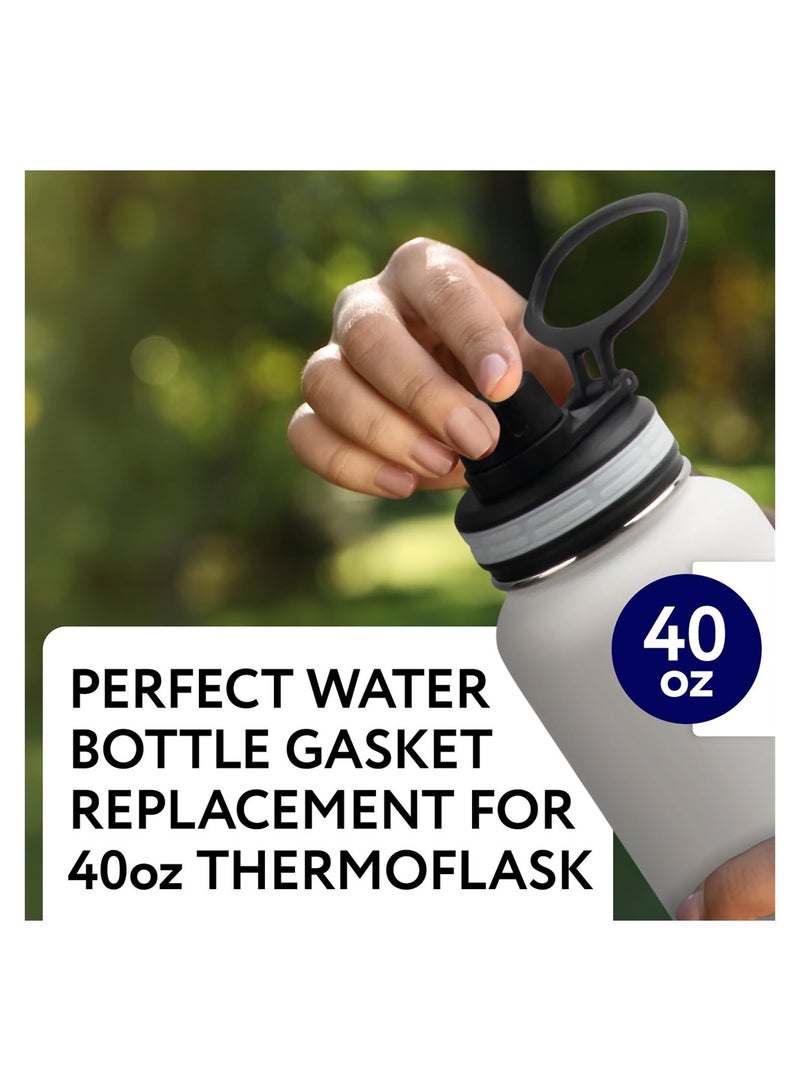 9Pcs Water Bottle Gasket Replacement for Thermoflask 40oz Insulated Stainless Steel Water Bottle Lid, Silicone Sealing Rings Gaskets for Water Bottle Straw Lid, Chug Lid & Chug Spout