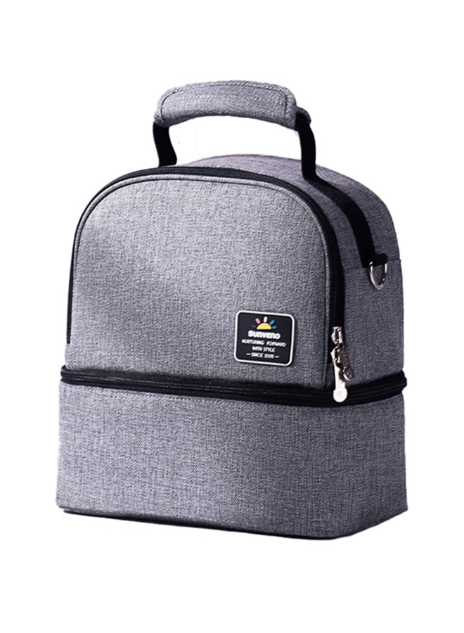 Insulated Office Lunch Bag - May Assorted Grey/Black 25x25x15cm