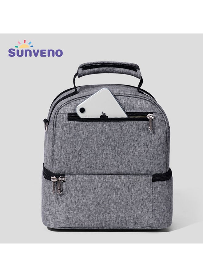 Insulated Office Lunch Bag - May Assorted Grey/Black 25x25x15cm