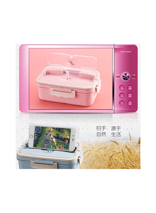 Wheat Straw Microwave Compatible Lunch Box With Cutlery Healthy Food Container ABS Pink 8.5x5.9x2.2cm