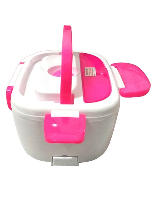 Portable Electric Heated Lunch Box White/Pink 1.5Liters