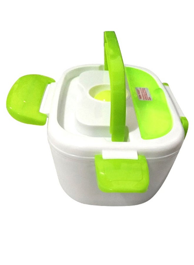 Portable Electric Heated Lunch Box White/Green 1.5Liters