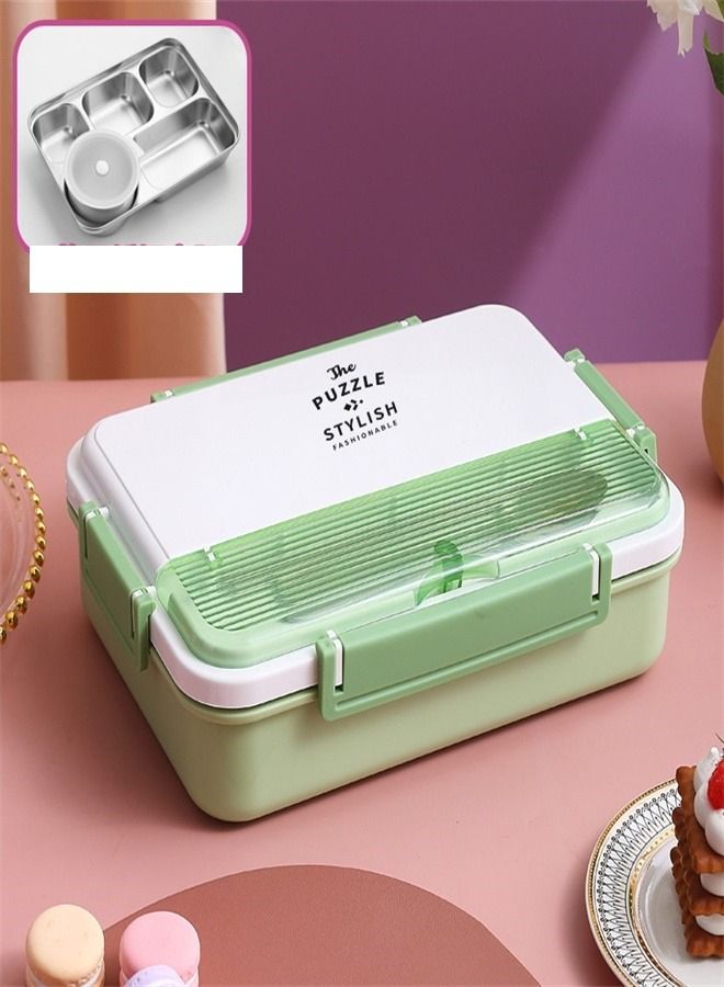 304 Stainless Steel Five Compartment Insulated Lunch Box Green