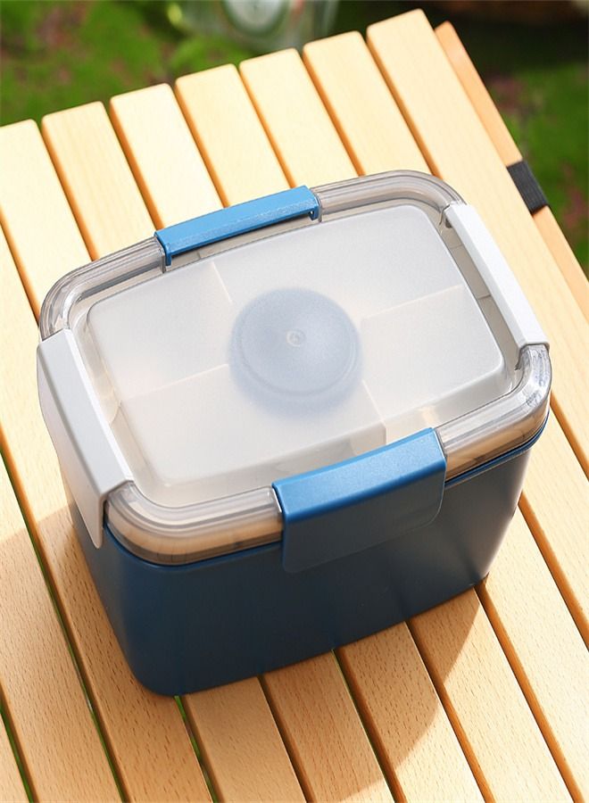 200ML Layered And Divided Built-In Sauce Box Lunch Box Blue