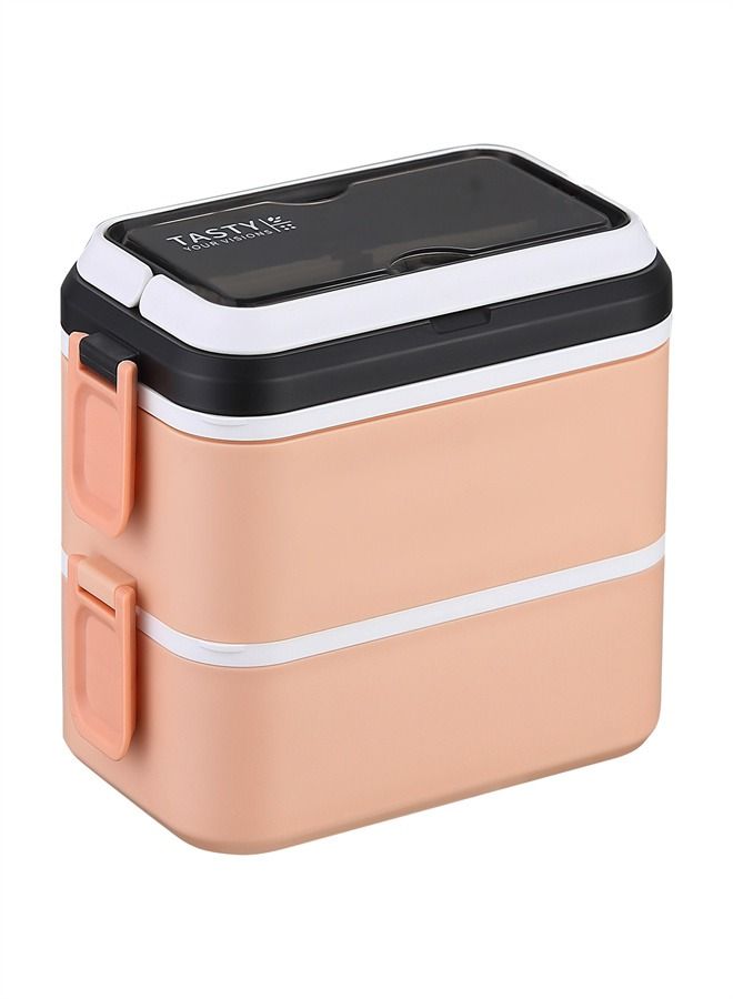 Double-Layer 304 Stainless Steel Lunch Box Pink